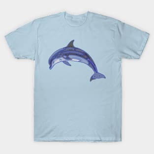 Dolphin Line Art Design T-Shirt